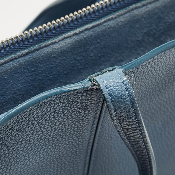 CELINE Blue Leather Small Tri-Fold Tote - Picture 6 of 8